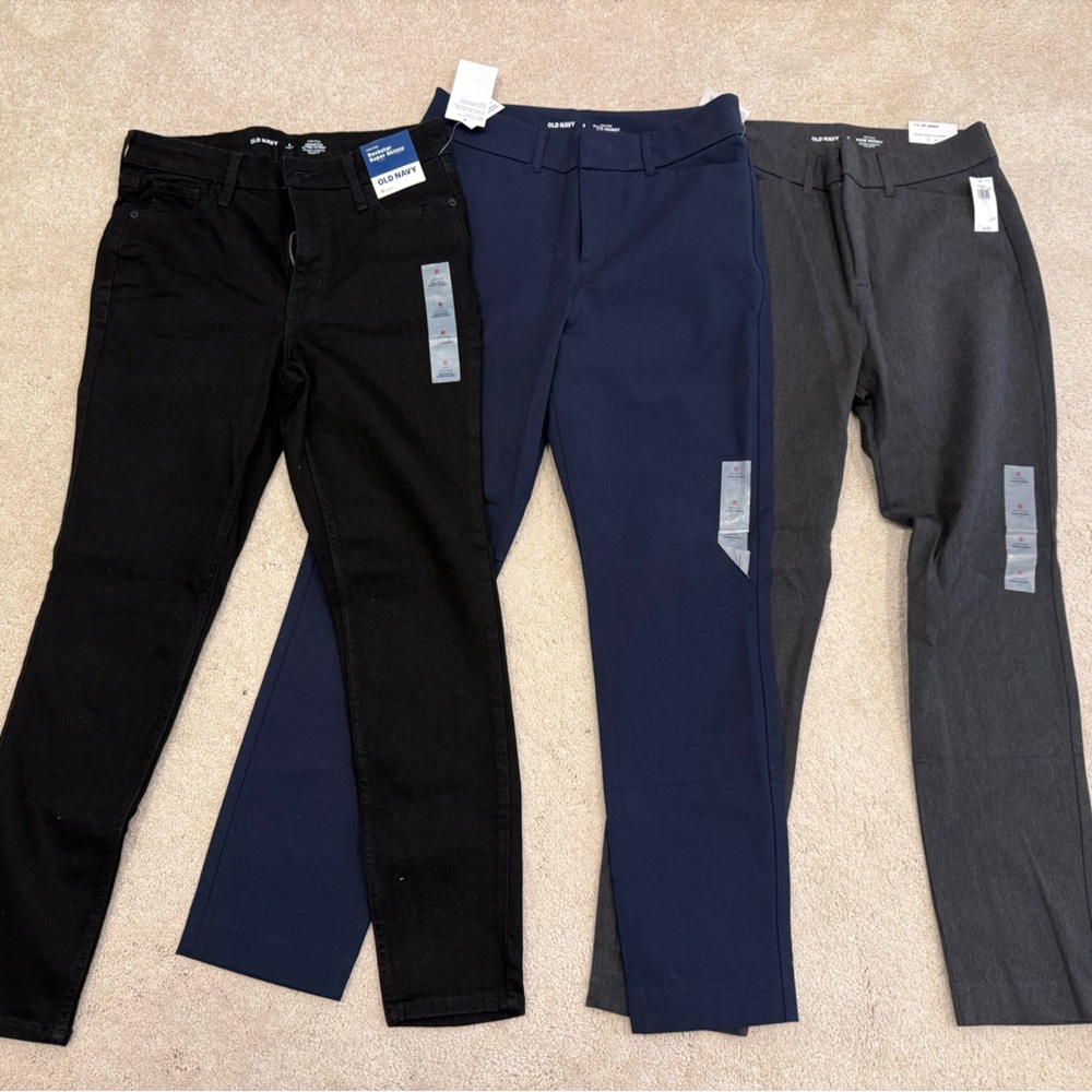 NWT Old Navy Women's - Black Jeans, Navy and Gray Pixie Pants